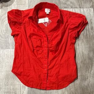 Maeve Red Button-Down Shirt